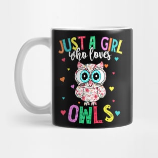 Hippie Just A Girl Who Loves Owls Vintage Mug